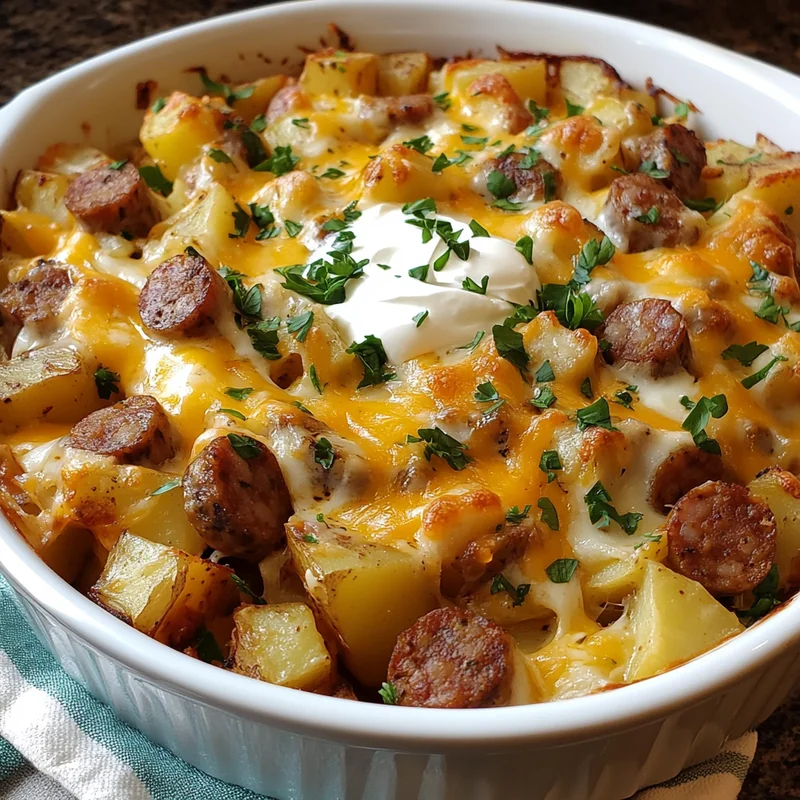 Cheesy Sausage and Potato Casserole Recipe | Easy Weeknight Dinner