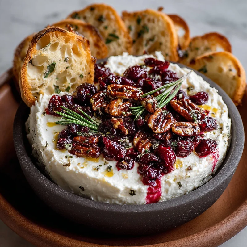 Easy Whipped Goat Cheese with Cranberries & Pecans | Quick Appetizer Recipe
