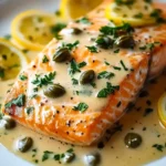 Creamy Lemon Garlic Salmon Piccata First Image First Image