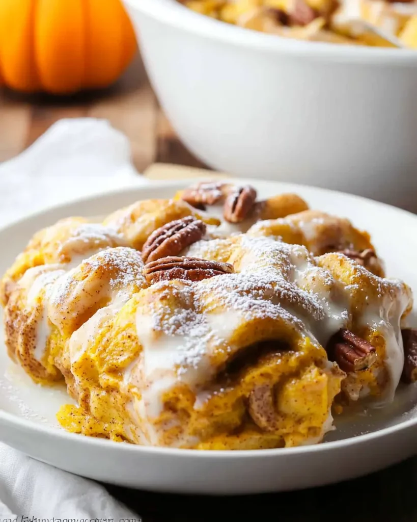 Crock Pot Pumpkin Cinnamon Roll Casserole First Image First Image