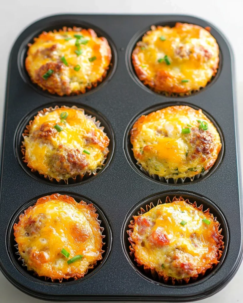 Cheesy Sausage Egg Breakfast Muffins First Image First Image