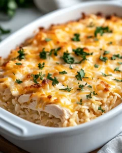 Cheesy Chicken and Rice Casserole First Image First Image