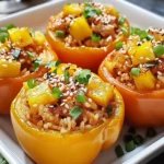 Teriyaki Pineapple Chicken & Rice Stuffed Peppers First Image First Image