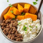 Cottage Cheese Ground Beef & Sweet Potato Bowls First Image First Image