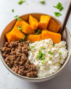 Cottage Cheese Ground Beef & Sweet Potato Bowls First Image First Image