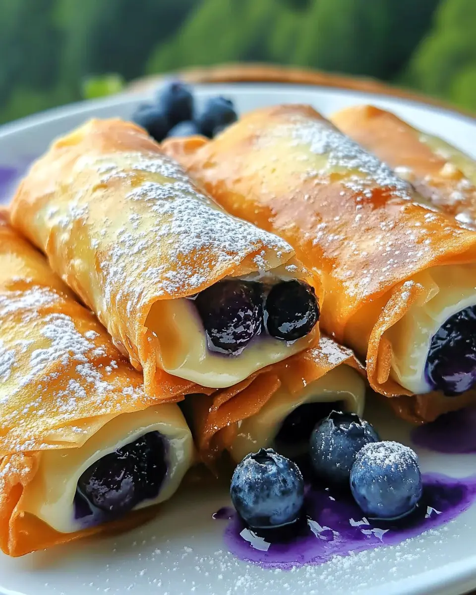 Blueberry Cream Cheese Egg Rolls: Irresistibly Creamy Delight