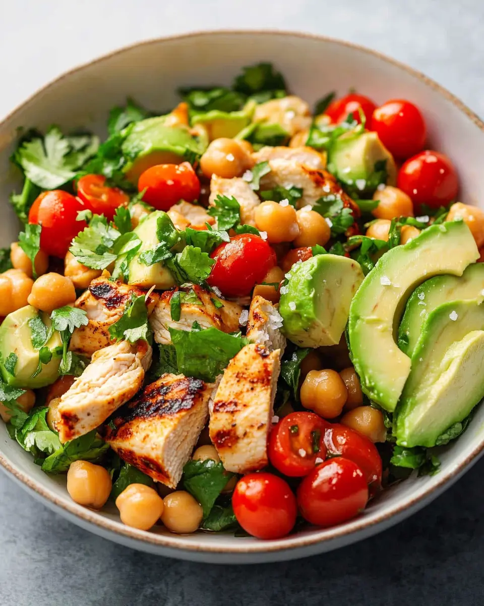 Lime Chicken Avocado Chickpea Salad: Fresh &amp; Flavorful Bliss